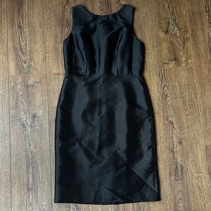 Talbots Black Silk/Wool Sleeveless Midi Dress - Size 4